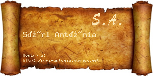 Sári Antónia névjegykártya